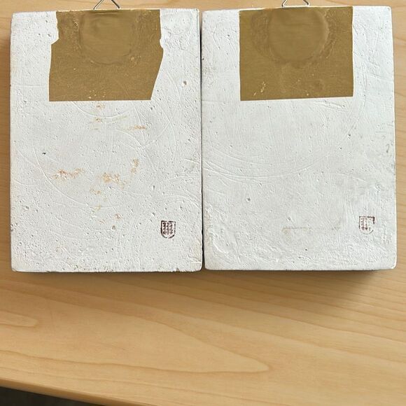 Sad Pierrot Plaster Relief Wall Decor Vintage Hand Painted - Picture 5 of 7